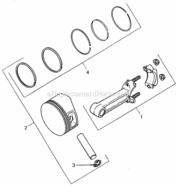 Piston & Rod Diagram and Parts List for 1882 800000-821059, 140-721-100, 141-721-100 Cub Cadet Lawn Tractor